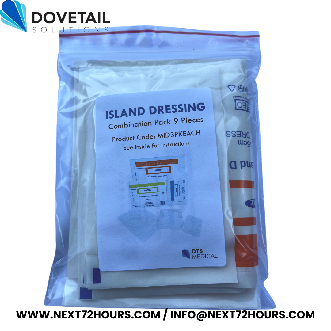 Adhesive Island Dressing Pack | Sterile Wound Protection (9 Dressings)