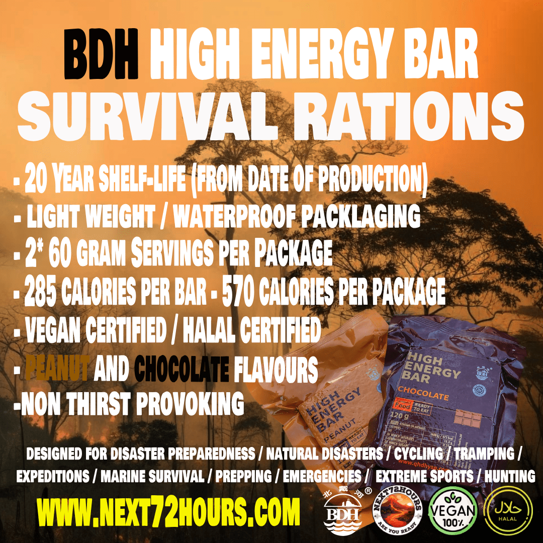 Emergency Food Survival Rations | 108 Bags | Chocolate Flavour - Next72Hours
