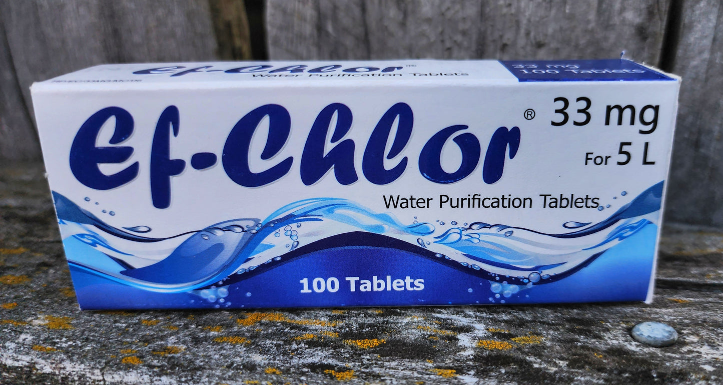 Ef-Chlor 33mg Water Purification Tablets - Pack of 100 | New Zealand