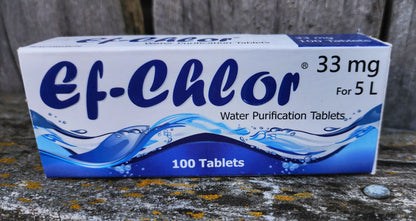 Ef-Chlor 33mg Water Purification Tablets - Pack of 100 | New Zealand