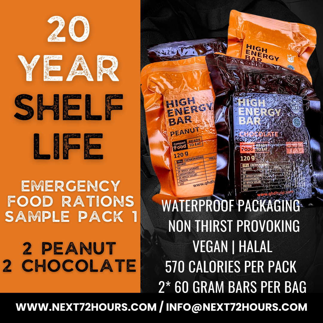 Emergency Rations Book Emergency Food Survival Rations | SAMPLE PACK | PEANUT AND CHOCOLATE