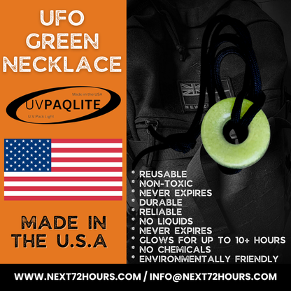 UV PAQLITE UVO Green Necklace | GLOW IN THE DARK NECKLACE | Made in USA