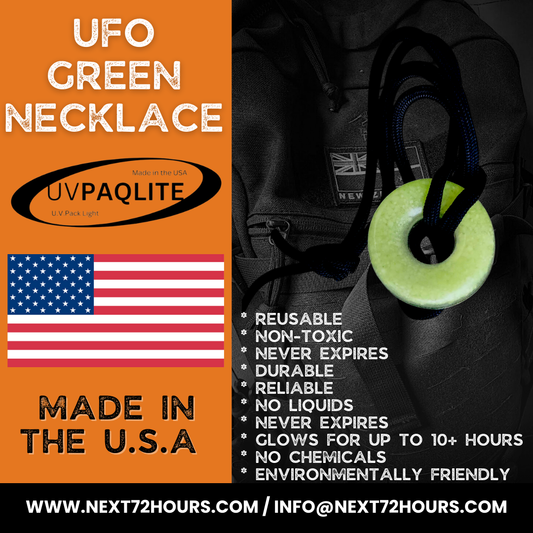 UV PAQLITE UVO Green Necklace | GLOW IN THE DARK NECKLACE | Made in USA