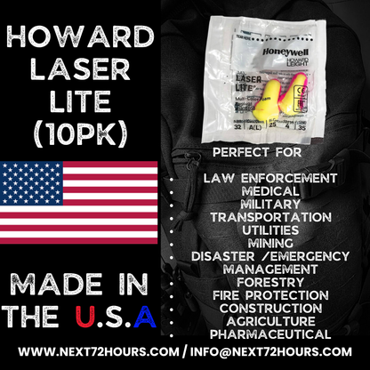 Howard Leight Laser | Ear Plugs | Essential Survival Kit Addition | 10 Pairs