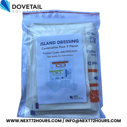 Adhesive Island Dressing Pack | Sterile Wound Protection (9 Dressings)