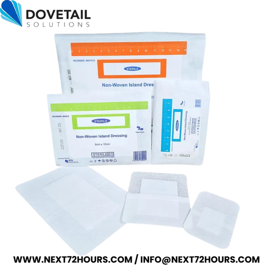 Adhesive Island Dressing Pack | Sterile Wound Protection (9 Dressings)
