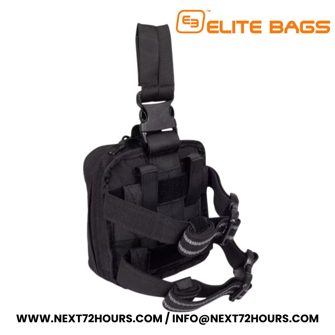 ELITE BAGS IFAK Individual First Aid Kit - Tactical Individual First Aid Kit for Hemostatic Emergencies back view with the strap system 