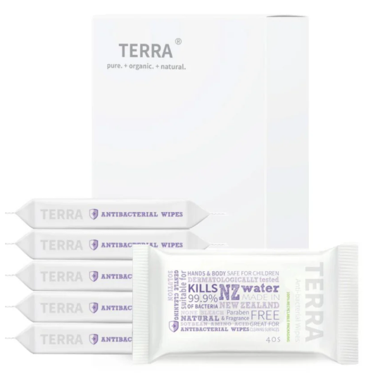 Terra Antibacterial Wipes Pkt 40 | 6 packs | Made in NZ
