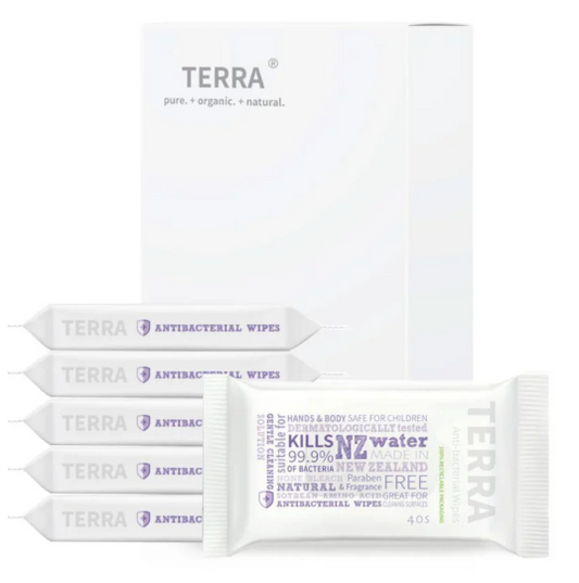 Terra Antibacterial Wipes Pkt 40 | 6 packs | Made in NZ