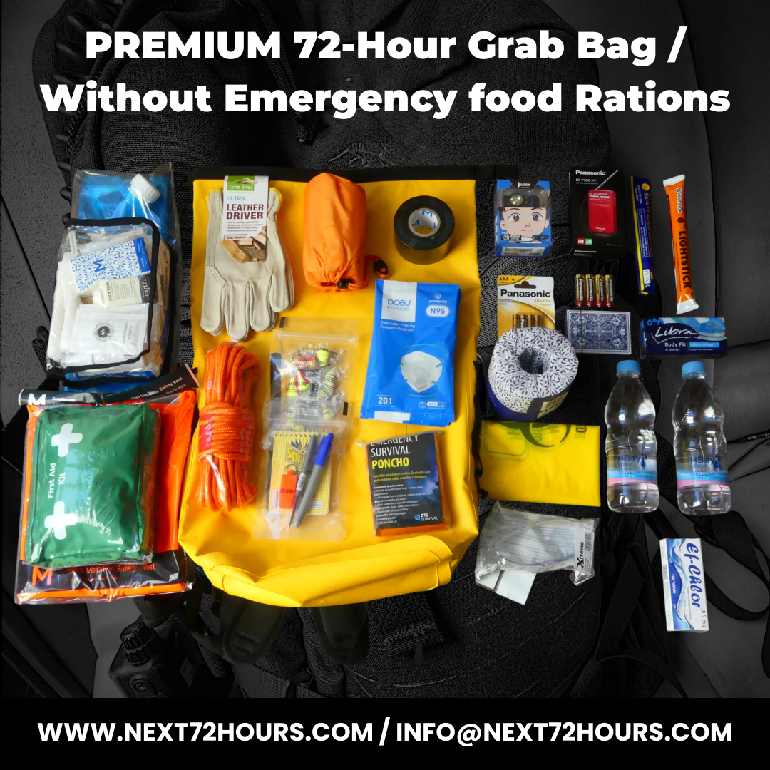 1 Person Premium 72‑Hour Emergency Kit NZ – Waterproof Survival Grab Bag