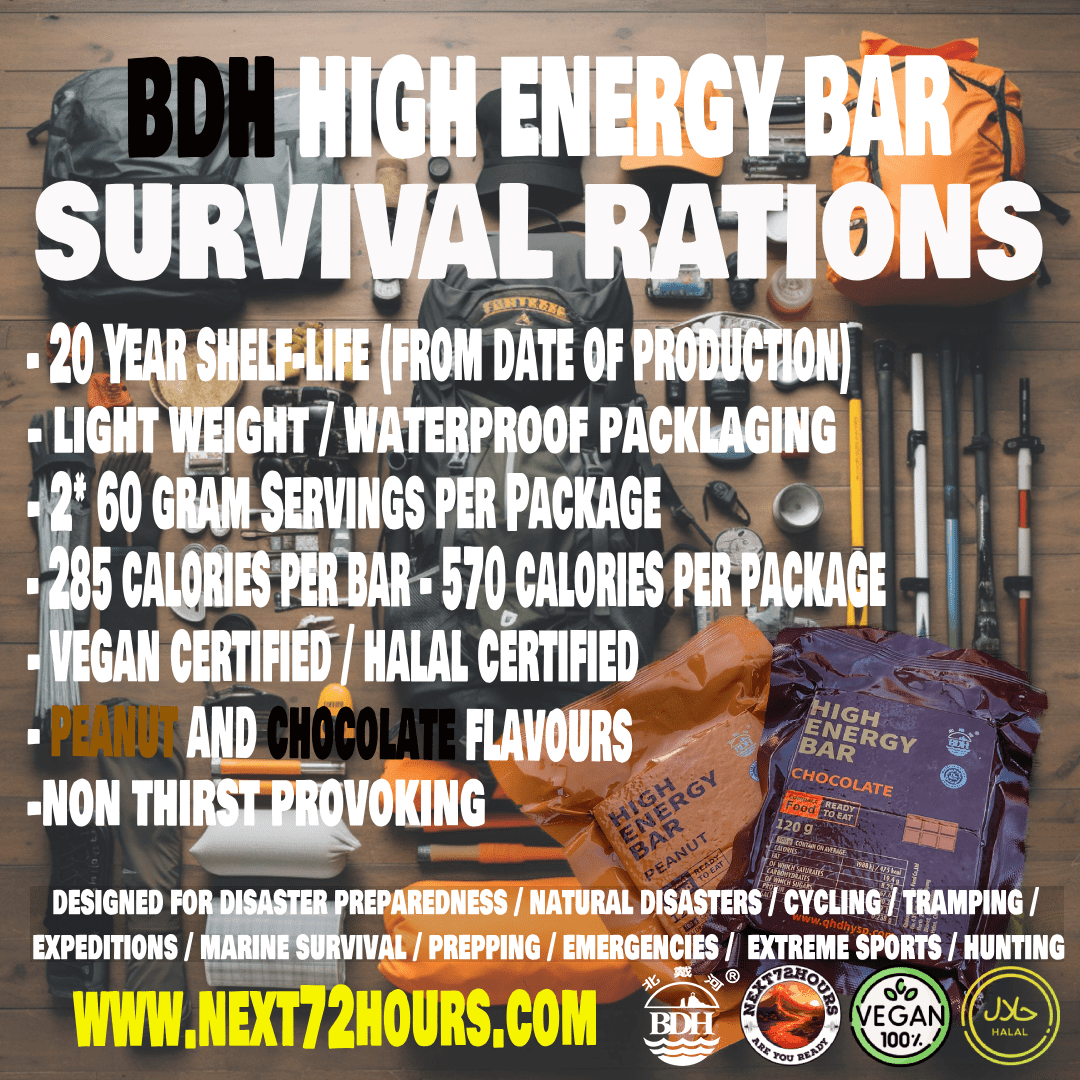 Emergency Food Survival Rations | Chocolate Flavour | 20 Year Shelf-Life | 12 Pack - Next72Hours